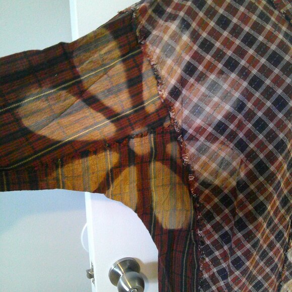 Oli & Hali Bleached Flower Detail Button Down Flannel Shirt - Picture 9 of 14